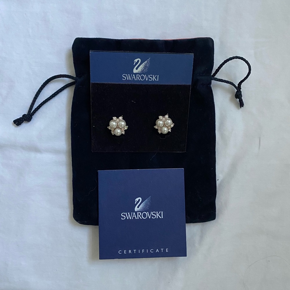 Swarovski Crystal and Pearl Earrings